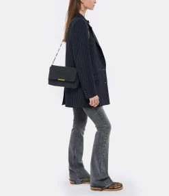 ISABEL MARANT Sac Bandoulière Merine Coton Noir -jerome dreyfuss shop unnamed file 2191