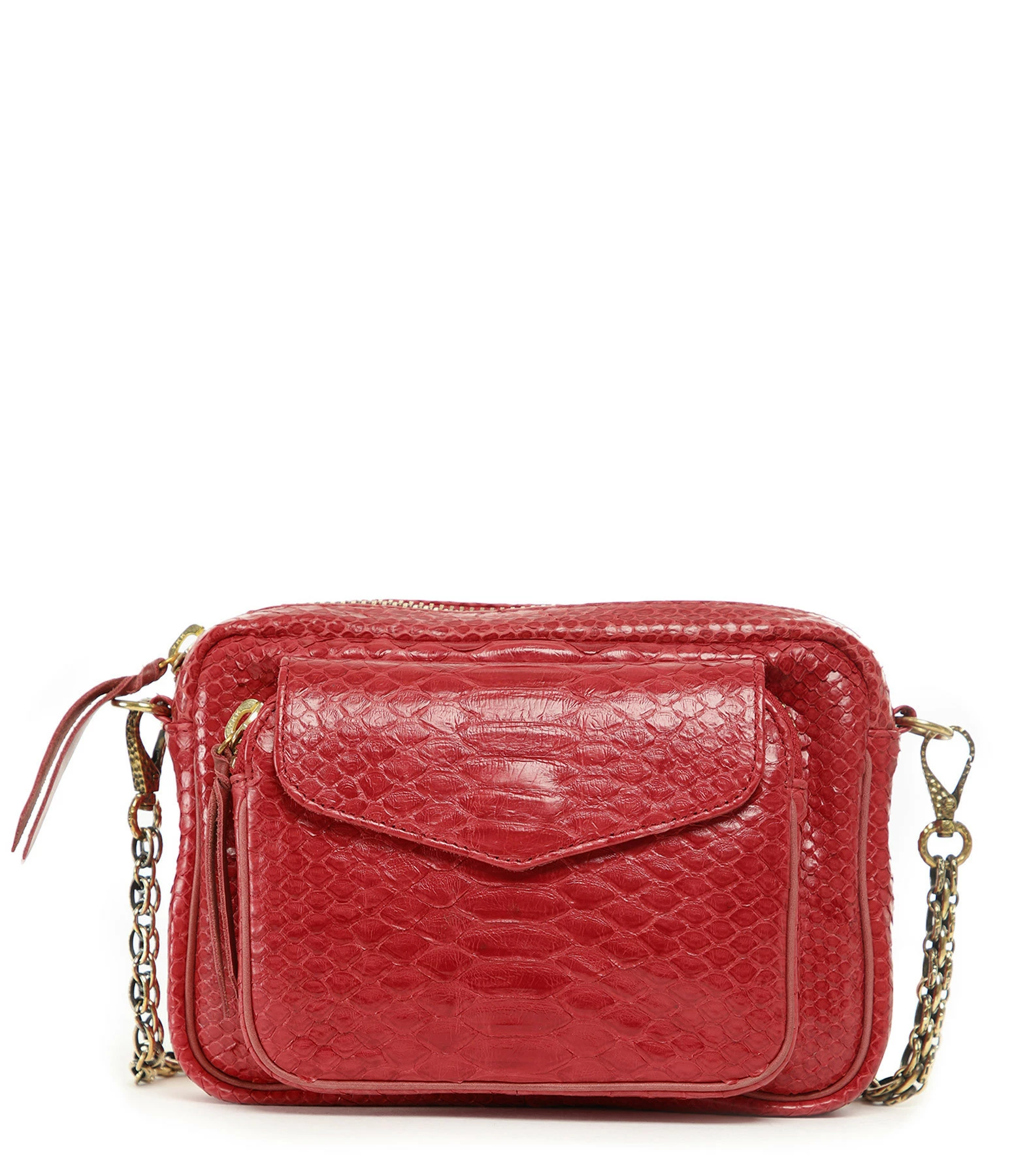CLARIS VIROT Sac Charly Python Rouge 3 CLARIS VIROT Sac Charly Python Rouge