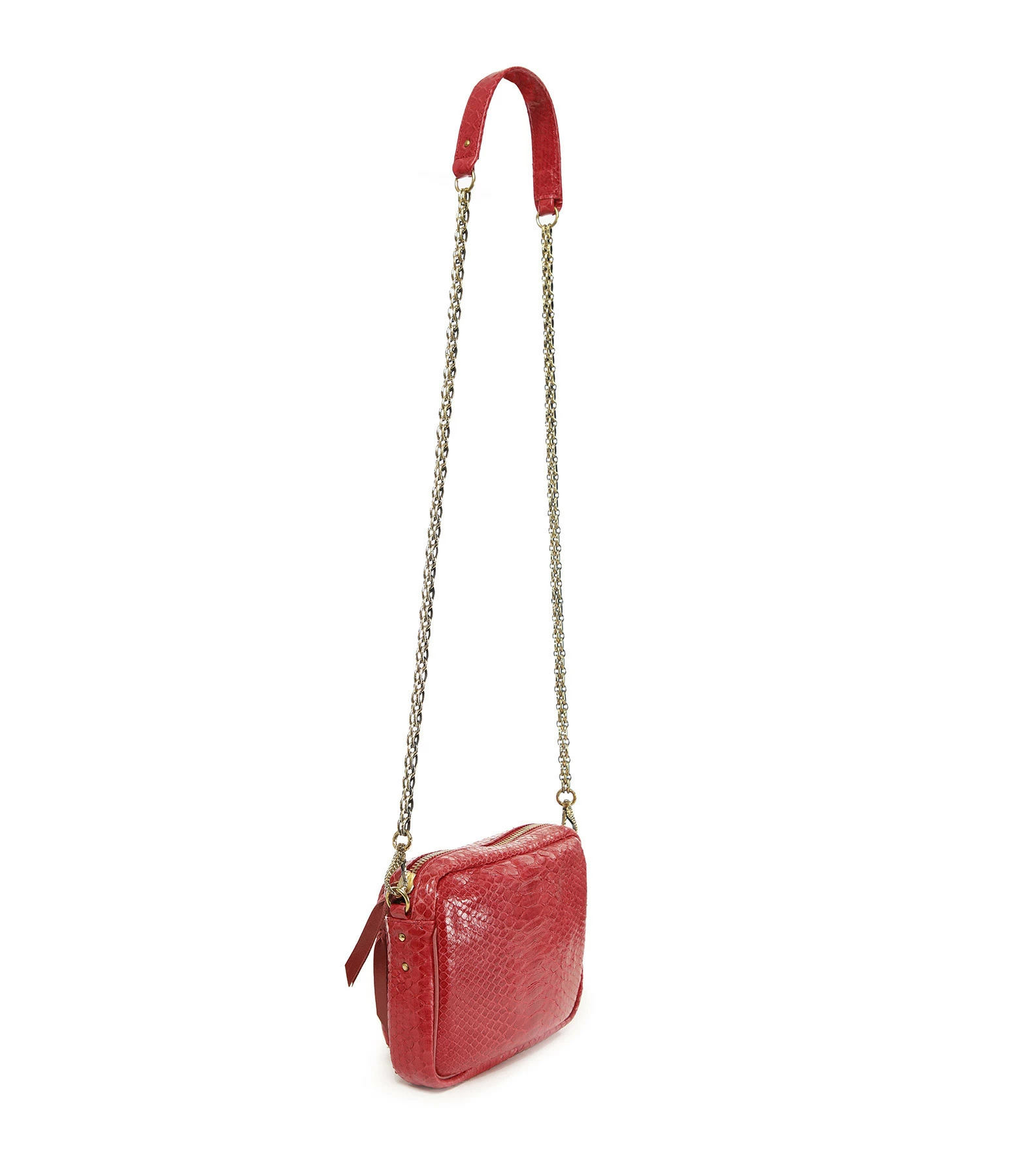 CLARIS VIROT Sac Charly Python Rouge 4 CLARIS VIROT Sac Charly Python Rouge – Image 2