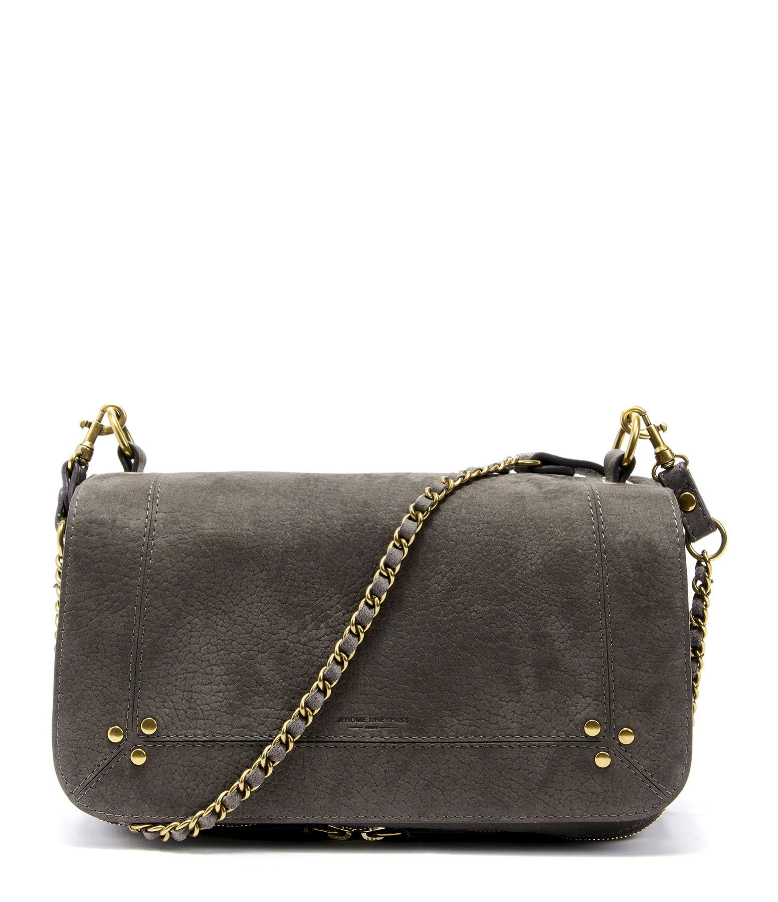 JEROME DREYFUSS Sac Bobi Cuir Suédé Croco Éléphant 3 JEROME DREYFUSS Sac Bobi Cuir Suédé Croco Éléphant