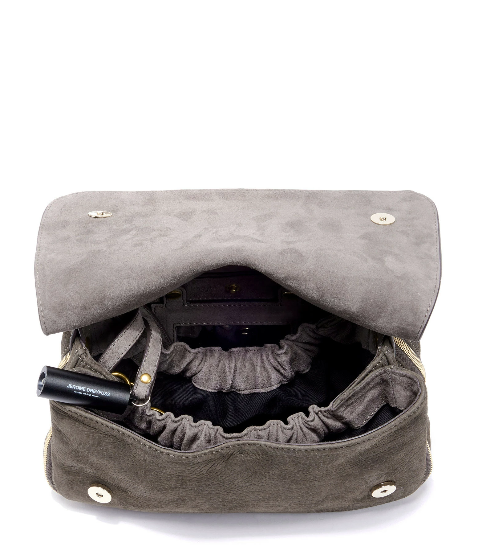 JEROME DREYFUSS Sac Bobi Cuir Suédé Croco Éléphant 5 JEROME DREYFUSS Sac Bobi Cuir Suédé Croco Éléphant – Image 3