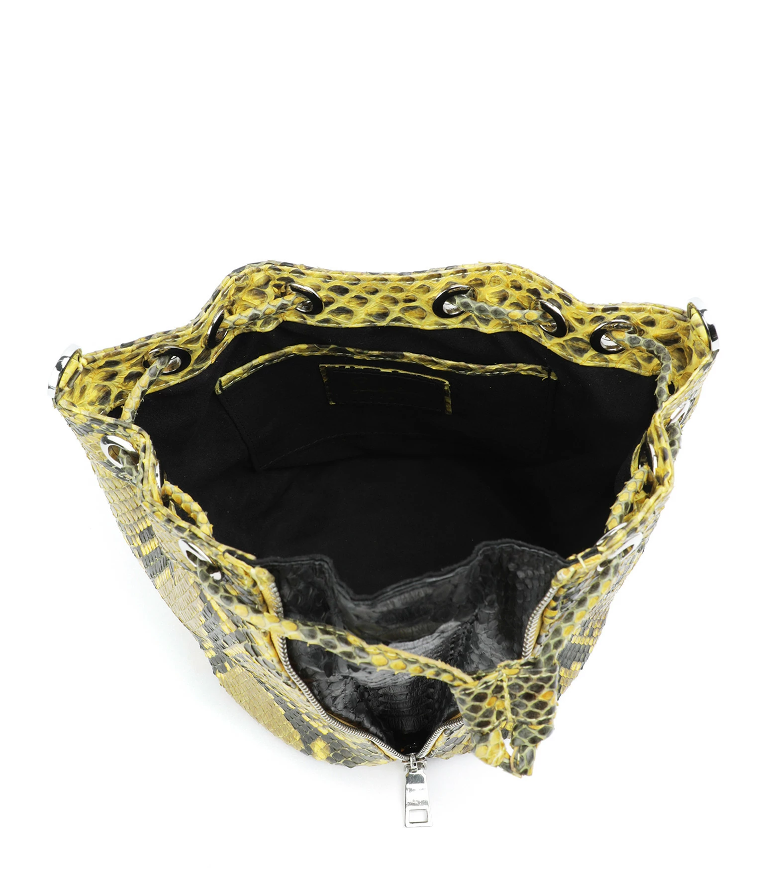 SISTA PARIS Sac Amber Python Jaune Phoenix Noir 5 SISTA PARIS Sac Amber Python Jaune Phoenix Noir – Image 3