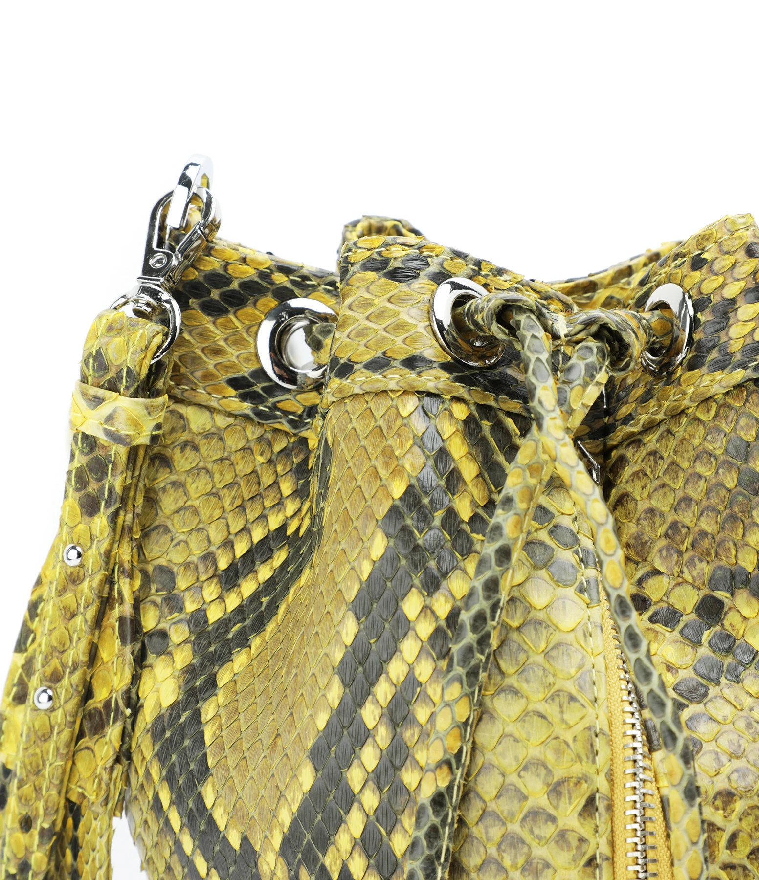 SISTA PARIS Sac Amber Python Jaune Phoenix Noir 6 SISTA PARIS Sac Amber Python Jaune Phoenix Noir – Image 4