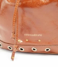 VANESSA BRUNO Sac Zippy Bourse Cuir Craquelé Havane -jerome dreyfuss shop unnamed file 2283