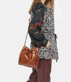 VANESSA BRUNO Sac Zippy Bourse Cuir Craquelé Havane -jerome dreyfuss shop unnamed file 2284