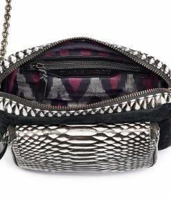 CLARIS VIROT Sac Big Charly Python, Suédé Noir Blanc -jerome dreyfuss shop unnamed file 2295
