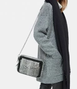 CLARIS VIROT Sac Big Charly Python, Suédé Noir Blanc -jerome dreyfuss shop unnamed file 2296