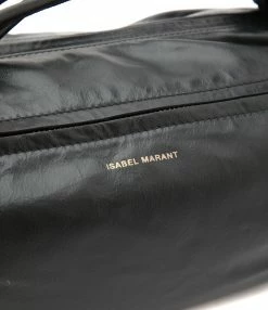 ISABEL MARANT Sac Shelby Cuir Froissé Noir Doré -jerome dreyfuss shop unnamed file 2320