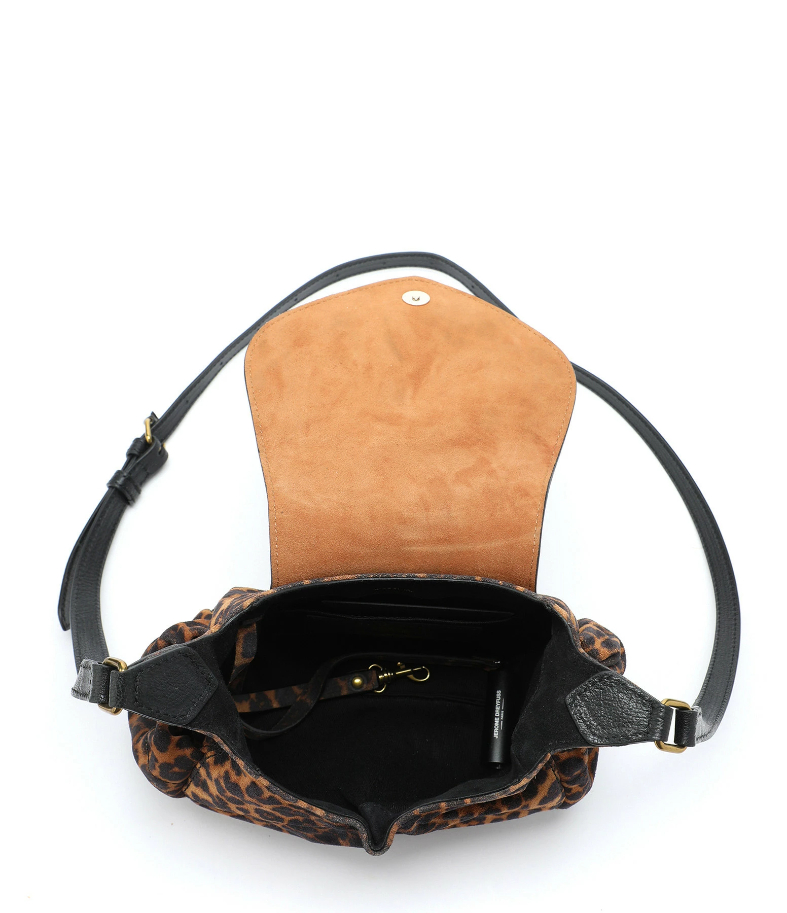 JEROME DREYFUSS Sac Helmut S Cuir Suédé Léopard 6 JEROME DREYFUSS Sac Helmut S Cuir Suédé Léopard – Image 4