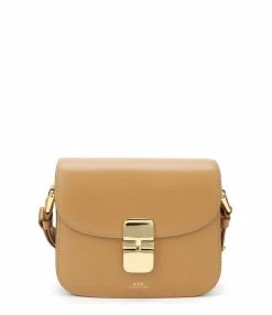 A.P.C. Sac Grace Mini Cuir Lisse Camel