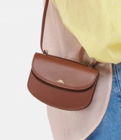 A.P.C. Sac Genève Mini Cuir Lisse Noisette -jerome dreyfuss shop unnamed file 2358