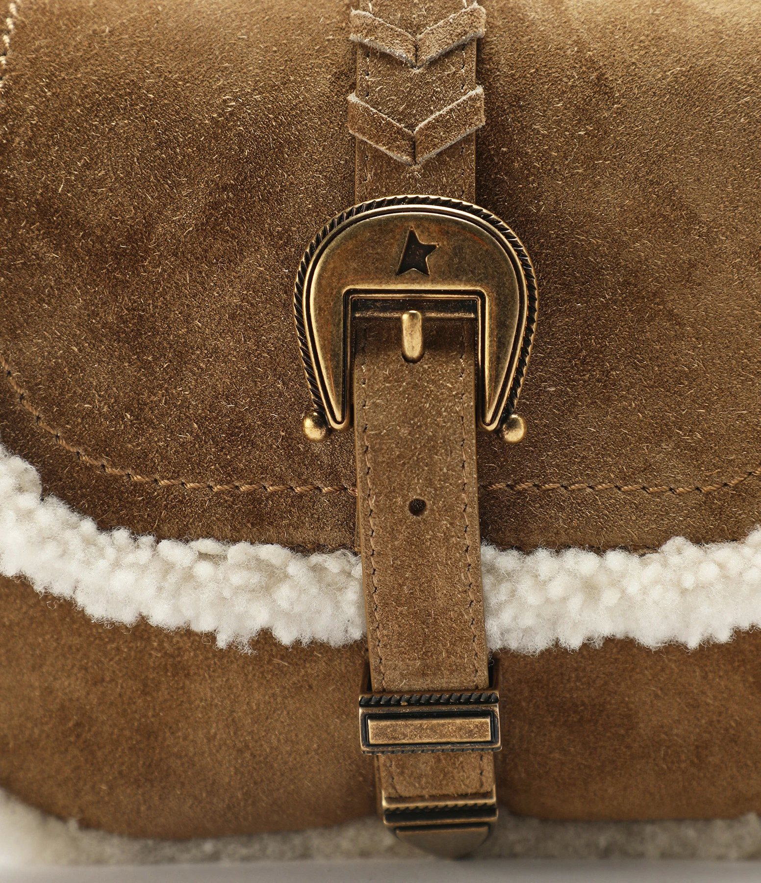 GOLDEN GOOSE Sac à Main Rodeo Cuir Suédé Marron 6 GOLDEN GOOSE Sac à Main Rodeo Cuir Suédé Marron – Image 4