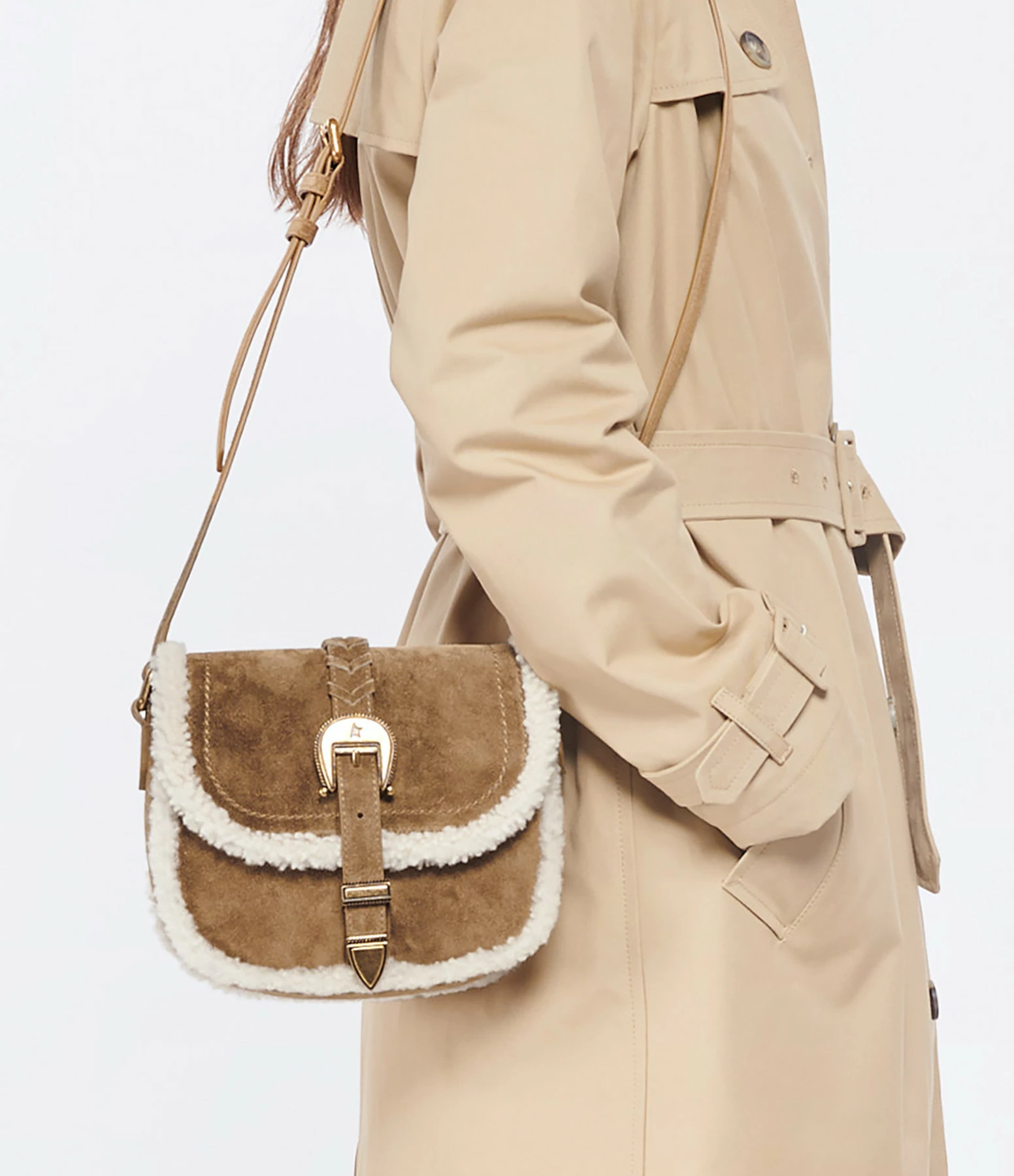 GOLDEN GOOSE Sac à Main Rodeo Cuir Suédé Marron 7 GOLDEN GOOSE Sac à Main Rodeo Cuir Suédé Marron – Image 5