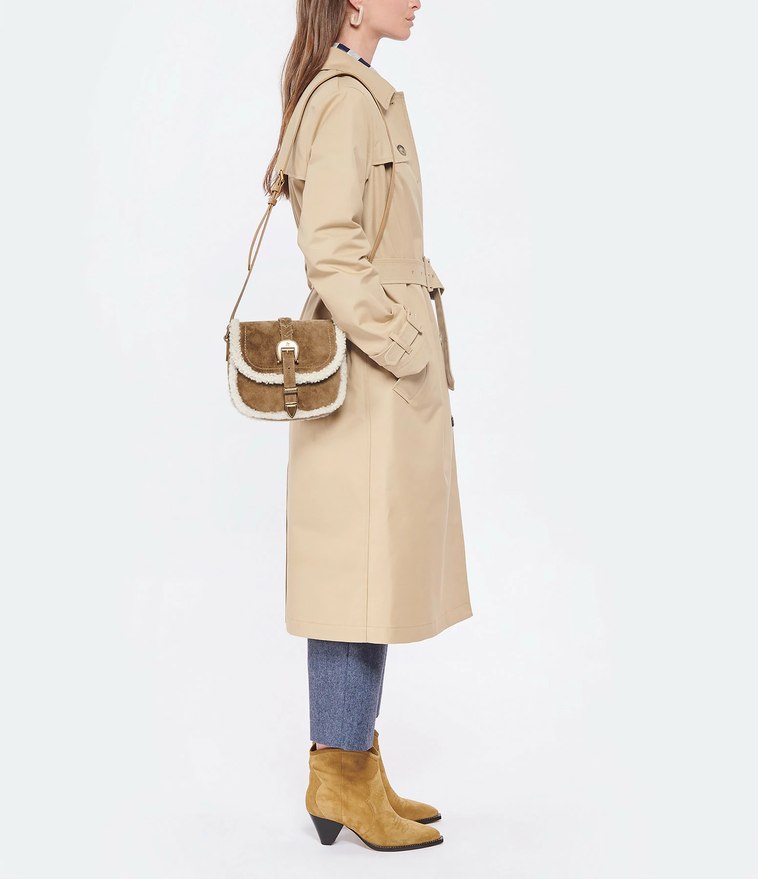 GOLDEN GOOSE Sac à Main Rodeo Cuir Suédé Marron 8 GOLDEN GOOSE Sac à Main Rodeo Cuir Suédé Marron – Image 6