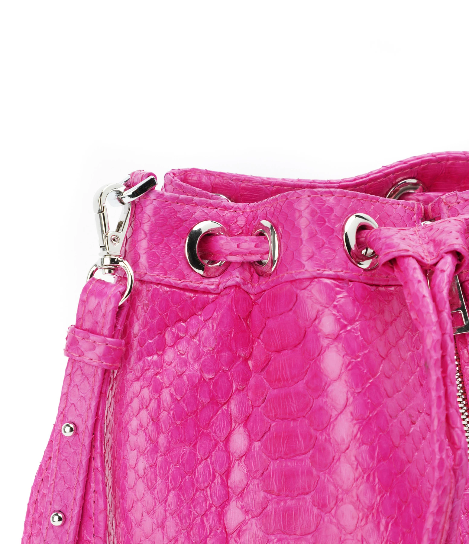 SISTA PARIS Sac Amber Python Rose Électrique 6 SISTA PARIS Sac Amber Python Rose Électrique – Image 4