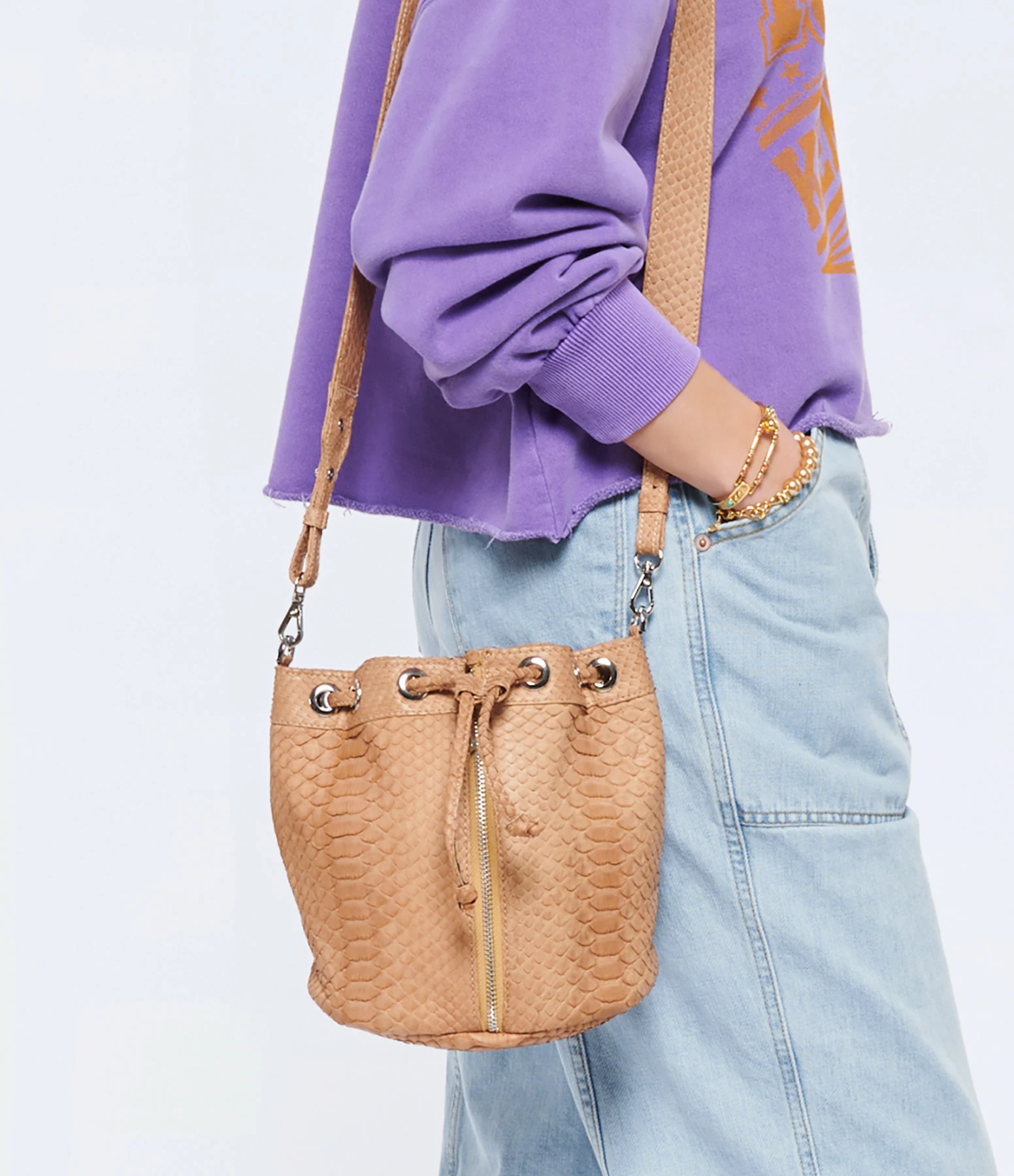 SISTA PARIS Sac Amber Python Naturel Léopard 7 SISTA PARIS Sac Amber Python Naturel Léopard – Image 5