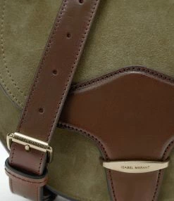 ISABEL MARANT Sac Botsy Cuir Suédé Kaki -jerome dreyfuss shop unnamed file 2413
