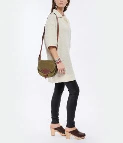 ISABEL MARANT Sac Botsy Cuir Suédé Kaki -jerome dreyfuss shop unnamed file 2416