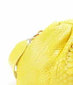 SISTA PARIS Sac Big Uniq Cuir Souple Python Jaune Citron -jerome dreyfuss shop unnamed file 2492