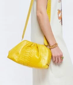 SISTA PARIS Sac Big Uniq Cuir Souple Python Jaune Citron -jerome dreyfuss shop unnamed file 2493