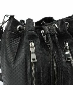 SISTA PARIS Sac Amber Python Noir Argenté -jerome dreyfuss shop unnamed file 2498