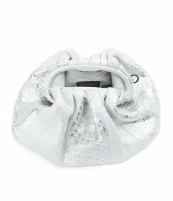 SISTA PARIS Sac Big Uniq Cuir Souple Python Blanc Argenté -jerome dreyfuss shop unnamed file 2503