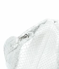 SISTA PARIS Sac Big Uniq Cuir Souple Python Blanc Argenté -jerome dreyfuss shop unnamed file 2504
