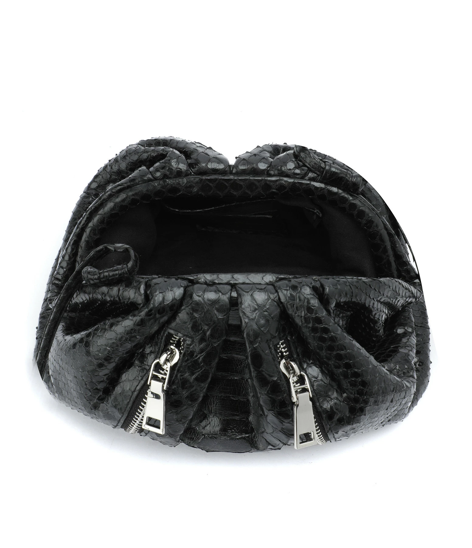 SISTA PARIS Sac Baby Uniq Cuir Souple Python Zip Noir 5 SISTA PARIS Sac Baby Uniq Cuir Souple Python Zip Noir – Image 3