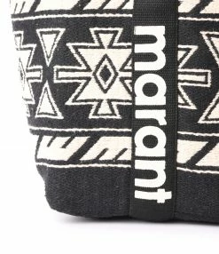 ISABEL MARANT Cabas Darwen Coton Noir Écru -jerome dreyfuss shop unnamed file 252