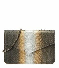 SISTA PARIS Sac Sam Cuir Python Noir Métallique