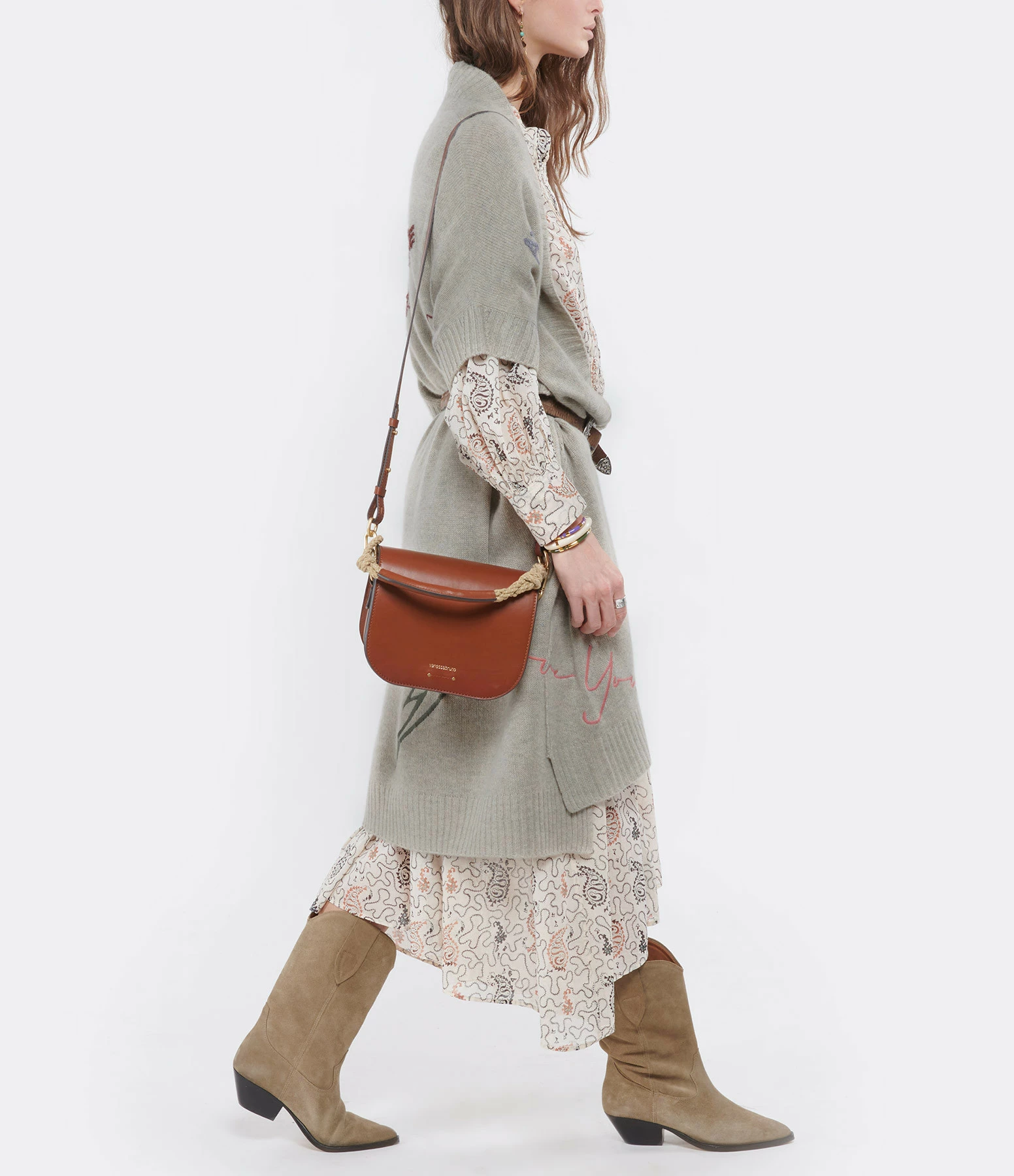 VANESSA BRUNO Sac Holly Cuir Cognac 8 VANESSA BRUNO Sac Holly Cuir Cognac – Image 6