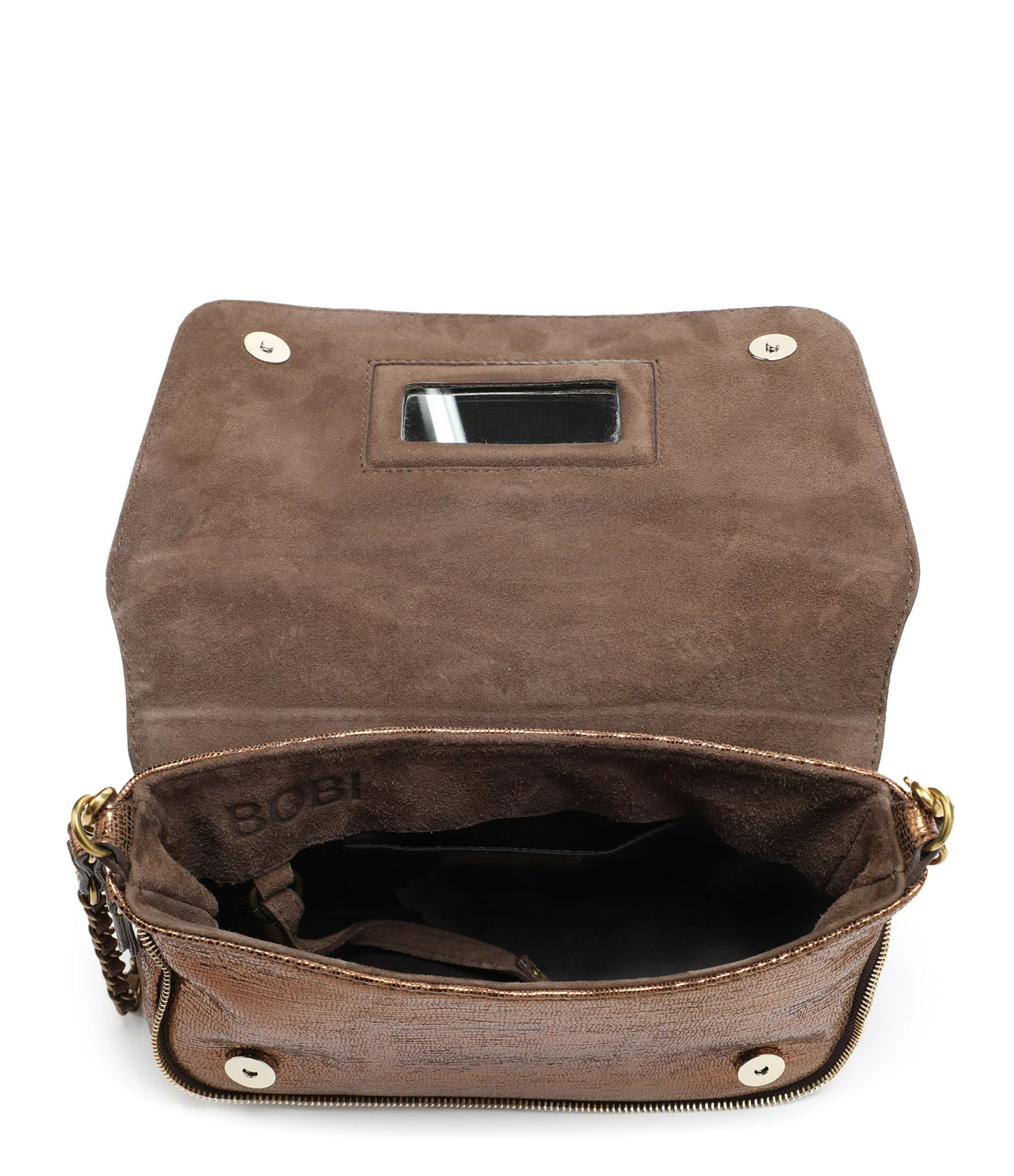 JEROME DREYFUSS Sac Bobi S Cuir Lamé Bronze 5 JEROME DREYFUSS Sac Bobi S Cuir Lamé Bronze – Image 3