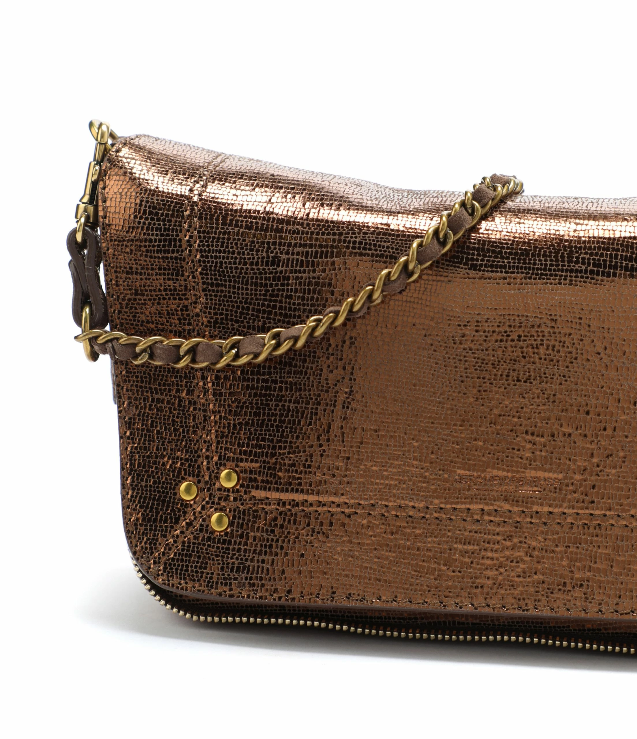 JEROME DREYFUSS Sac Bobi S Cuir Lamé Bronze 6 JEROME DREYFUSS Sac Bobi S Cuir Lamé Bronze – Image 4