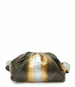 SISTA PARIS Sac Big Uniq Cuir Souple Python Noir Métallique