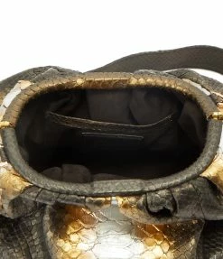 SISTA PARIS Sac Big Uniq Cuir Souple Python Noir Métallique -jerome dreyfuss shop unnamed file 2625