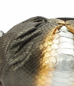 SISTA PARIS Sac Big Uniq Cuir Souple Python Noir Métallique -jerome dreyfuss shop unnamed file 2626