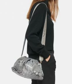SISTA PARIS Sac Big Uniq Cuir Souple Python Gris Foncé -jerome dreyfuss shop unnamed file 2633