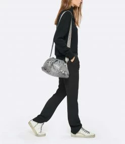 SISTA PARIS Sac Big Uniq Cuir Souple Python Gris Foncé -jerome dreyfuss shop unnamed file 2634
