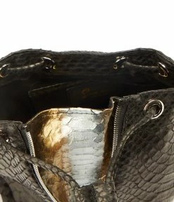SISTA PARIS Sac Amber Cuir Python Noir -jerome dreyfuss shop unnamed file 2650