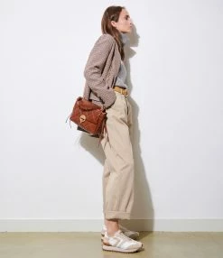 VANESSA BRUNO Sac Moon MM Cuir Vachette Havane -jerome dreyfuss shop unnamed file 2661