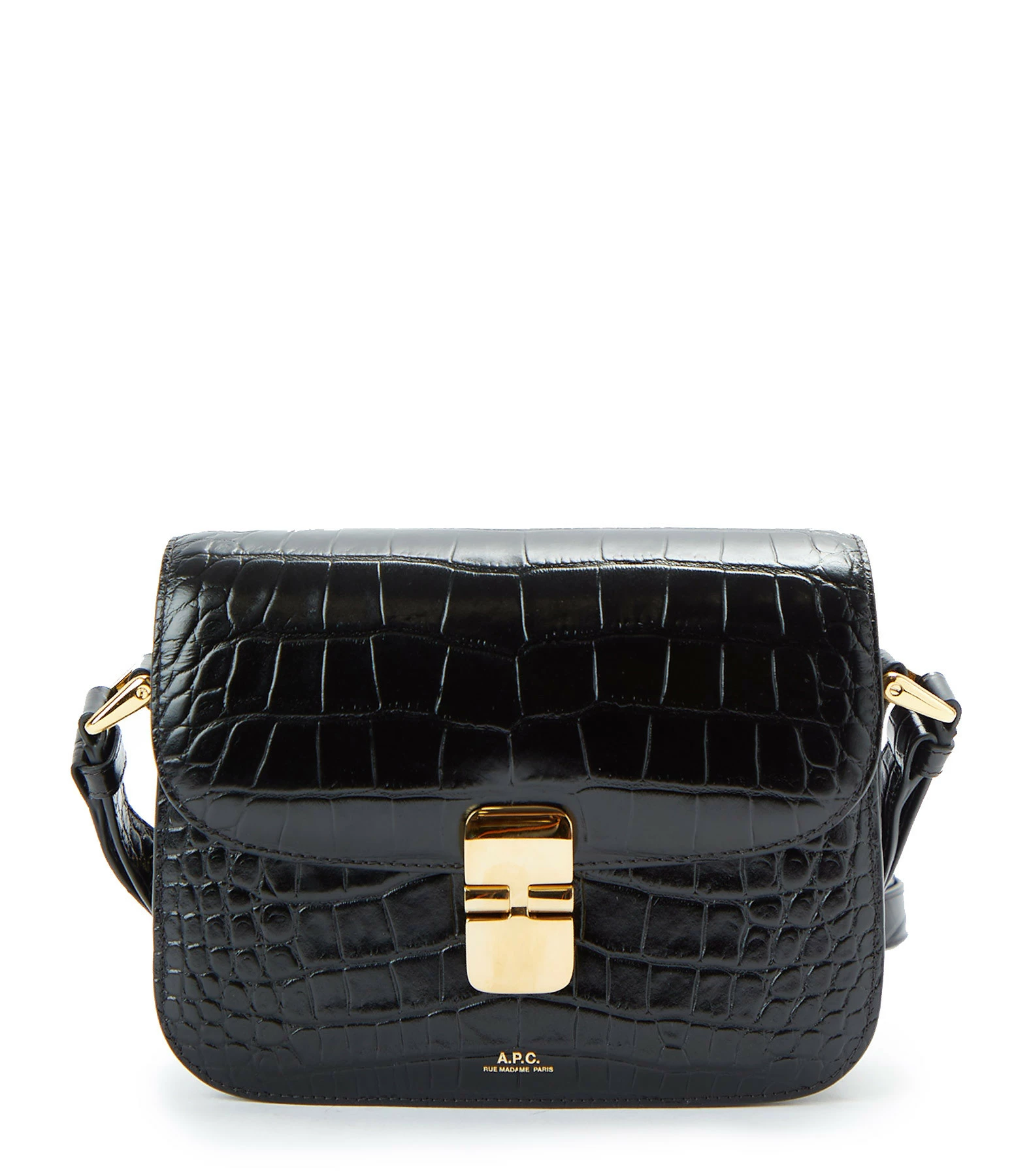 A.P.C. Sac Grace Small Cuir Embossé Croco Noir 3 A.P.C. Sac Grace Small Cuir Embossé Croco Noir