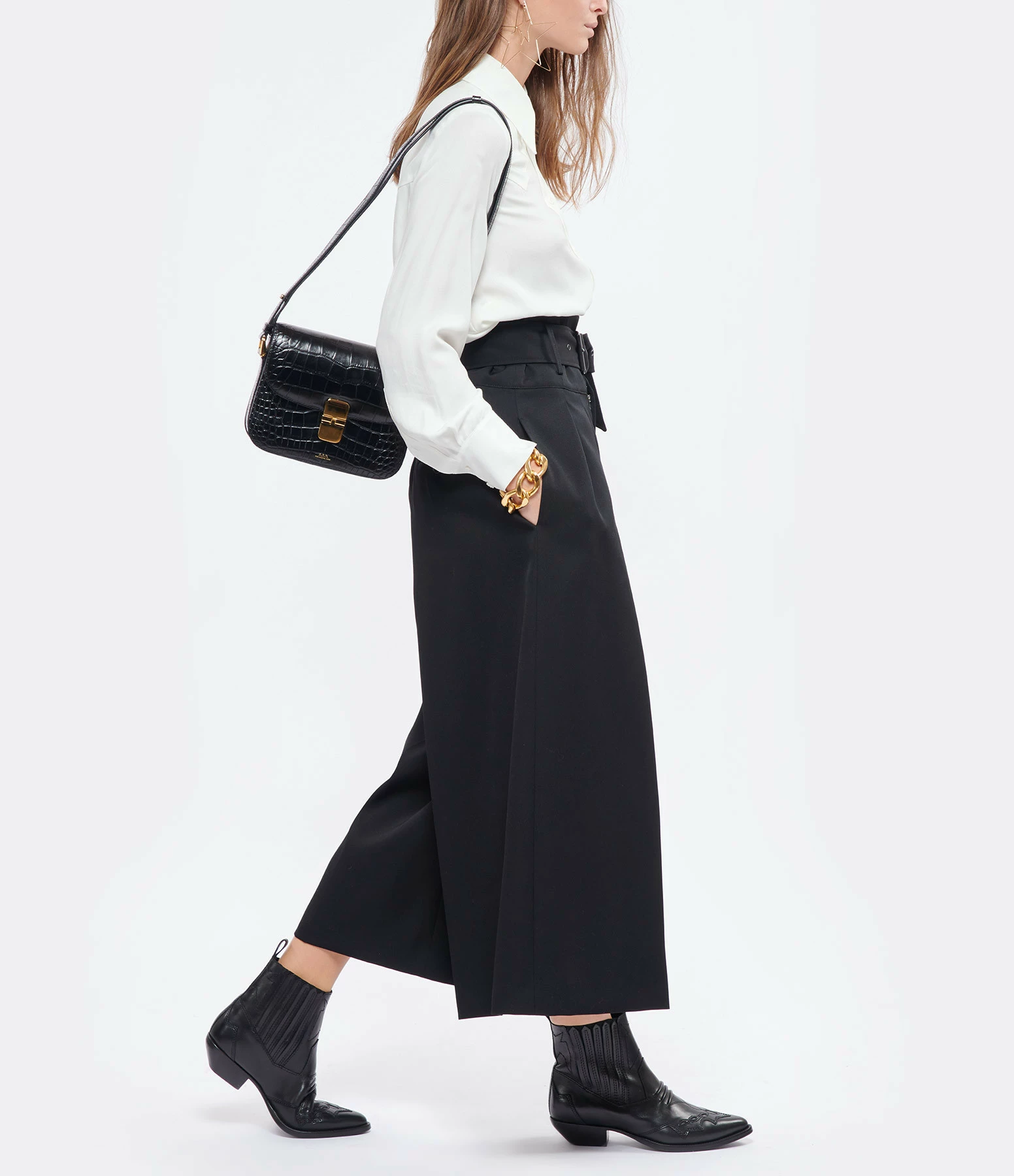 A.P.C. Sac Grace Small Cuir Embossé Croco Noir 8 A.P.C. Sac Grace Small Cuir Embossé Croco Noir – Image 6