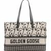 GOLDEN GOOSE Cabas California Jacquard Cuir Blanc Noir -jerome dreyfuss shop unnamed file 267