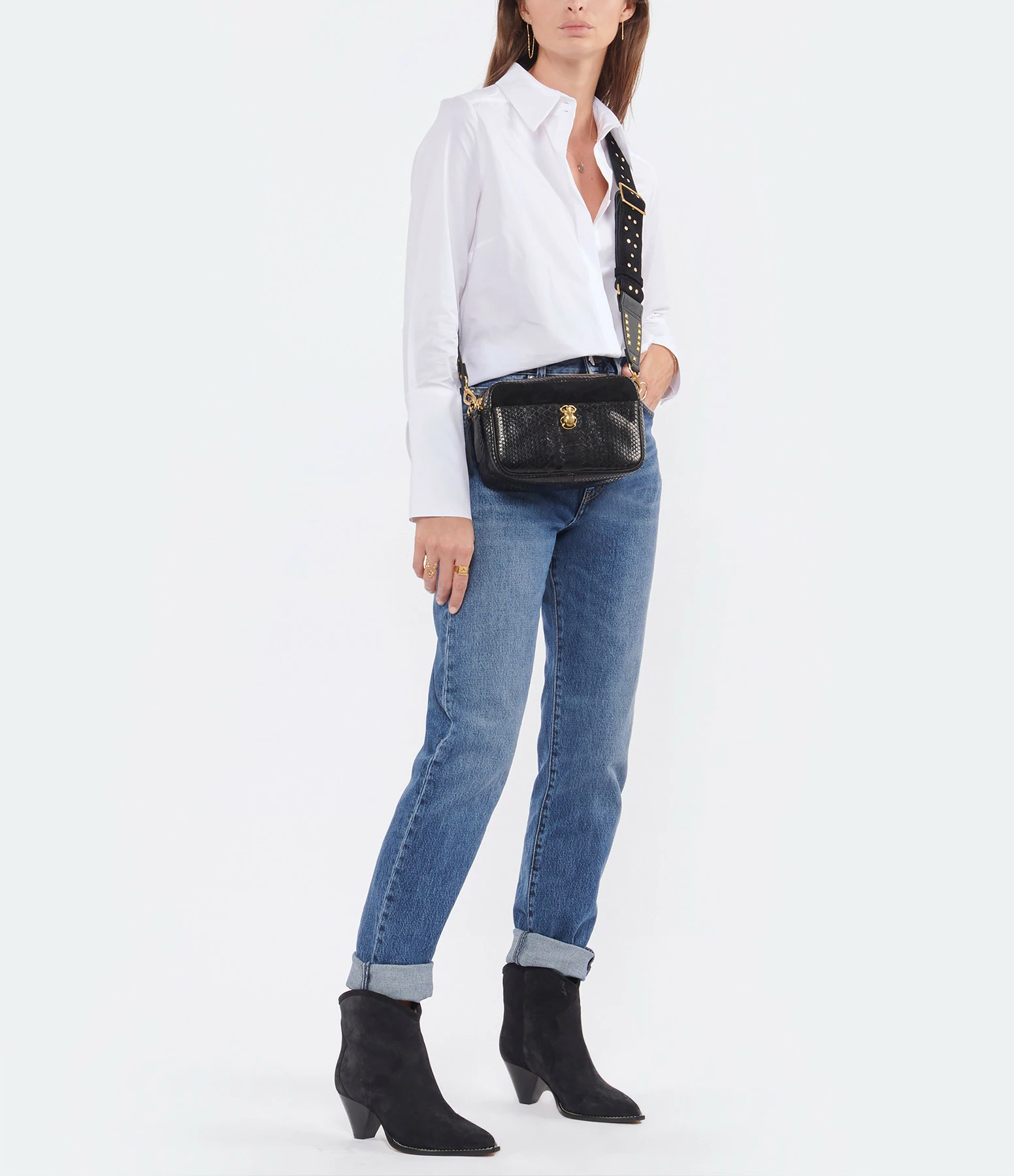 CLARIS VIROT Sac Lily Python Noir 8 CLARIS VIROT Sac Lily Python Noir – Image 6