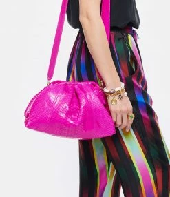 SISTA PARIS Sac Cuir Souple Python Rose Électrique 14 SISTA PARIS Sac Cuir Souple Python Rose Électrique -jerome dreyfuss shop unnamed file 2697