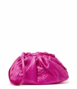 SISTA PARIS Sac Baby Uniq Cuir Souple Python Rose Électrique