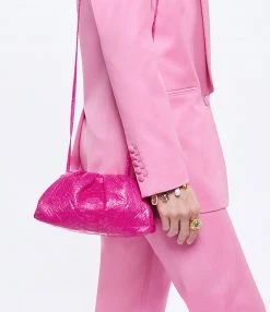 SISTA PARIS Sac Baby Uniq Cuir Souple Python Rose Électrique -jerome dreyfuss shop unnamed file 2703