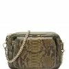 CLARIS VIROT Sac Charly Python Kaki Foncé