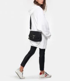 ZADIG & VOLTAIRE Sac Rocky Cuir Grainé Noir -jerome dreyfuss shop unnamed file 2781