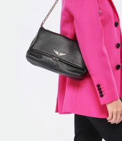 ZADIG & VOLTAIRE Sac Rocky Cuir Grainé Noir -jerome dreyfuss shop unnamed file 2782